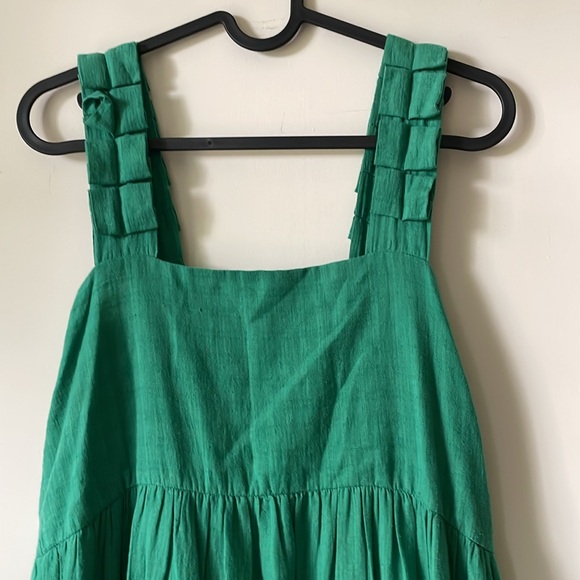 MIRTH Tuckernuck Rio Handmade Tiered Maxi Dress Square Neck Green Size XS cotton - Picture 6 of 16
